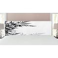 thumbnail image 1 of Bamboo Print Headboard, Bamboo Leaves on Clear Simple Background Organic Life Illustration, Upholstered Decorative Metal Bed Headboard with Memory Foam, King Size, Black White, by Ambesonne, 1 of 4