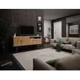 thumbnail image 2 of Manhattan Comfort Tribeca 53.94 Mid-Century Modern TV Stand with Solid Wood Legs in Off White and Nature, 2 of 3