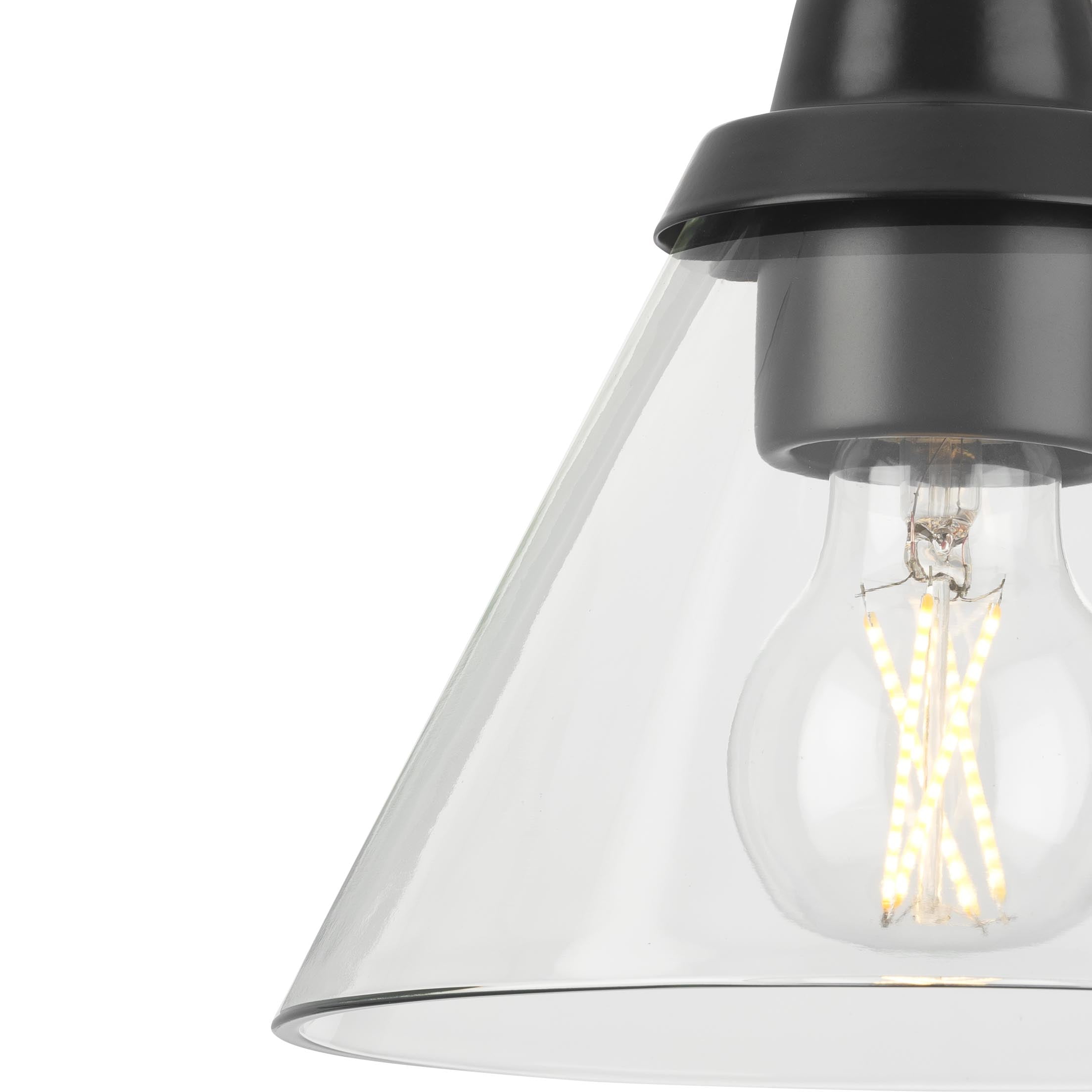 Better Homes & Gardens Brookside 7.5 in 1-Light Matte Black Pendant with Clear Glass