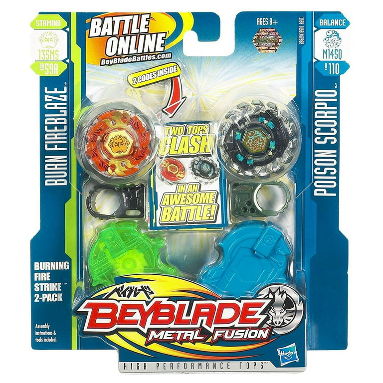 miljø hensynsfuld Tag det op Beyblade Metal Fusion Battletop Faceoff: Burning Fire Strike 2-Pack -  Walmart.com