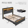 thumbnail image 2 of SIBEDS Bed Frame with Bookcase Storage Headboard and 2 Drawers Linen Gray Upholstered Tufted Wingback Beds, Full, 2 of 8