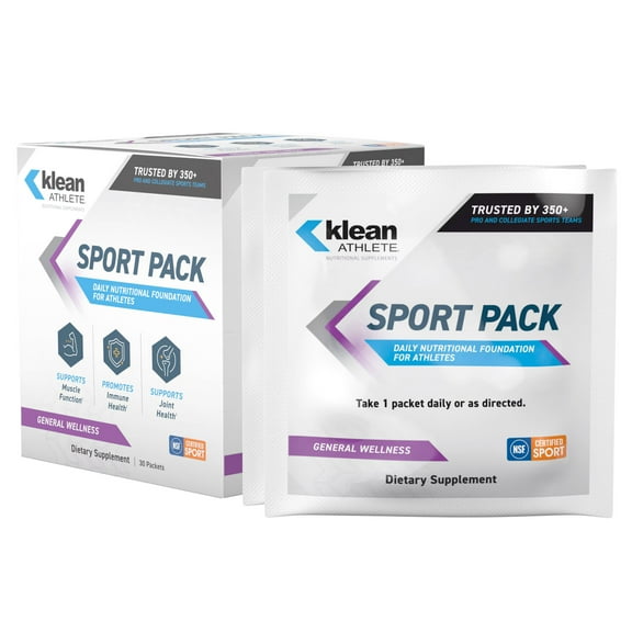 Klean ATHLETE Sport Pack - Daily Nutritional Foundation for Athletes - Provides Daily Wellness, Muscle Function, Immune and Joint Health* -NSF Certified for Sport - Gluten Free & Non GMO - 30 Packets