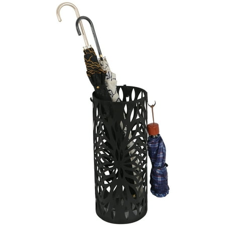 - Zeny Umbrella Stand Rack Free Standing for Canes/Walking Sticks 4 Hooks Black