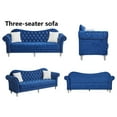 thumbnail image 3 of Hybition Modern Velvet Sofa Set Button Tufted Sofa and Loveseat -Blue, 3 of 8