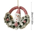 thumbnail image 3 of Festive Snowman Wreath for Front Door, Cartoon Fabric Hanging Ornament – Holiday Decor for Window/Wall, Ready to Hang,11.02inch(28cm), 3 of 7