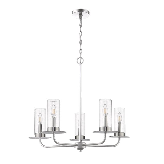Vivio Lighting Aura 5-Light Farmhouse Brushed Nickle Corded Electric Chandeliers