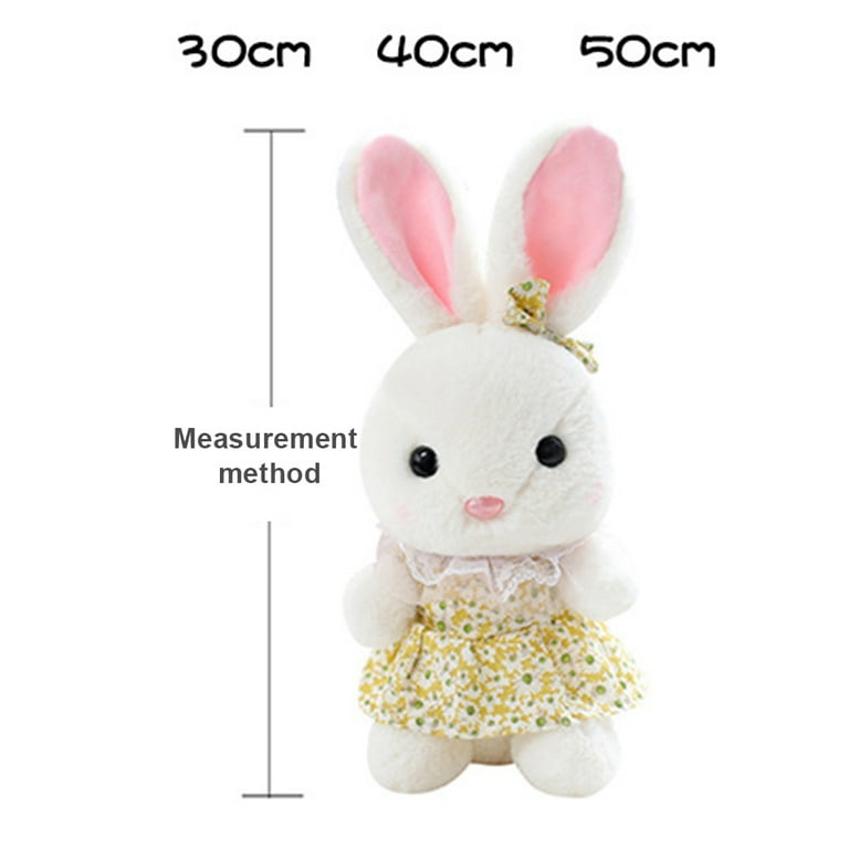 Plush Bunny Stuffed Animal Rabbit Plush in Floral Dress Cute