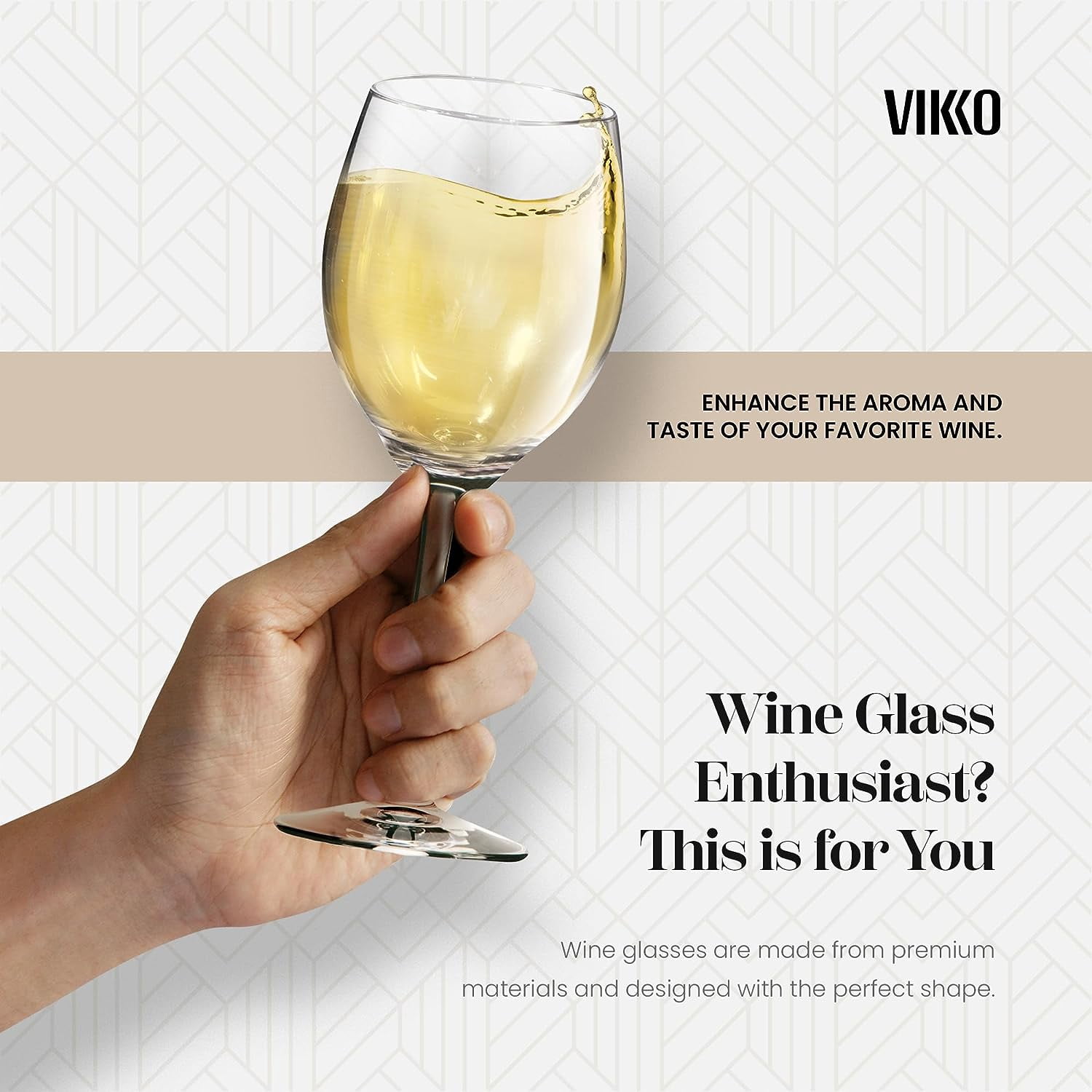 Vikko 8.5 Oz Mini Wine Glasses with Stem Glassware Set for Red & White Wine, 6-Pack