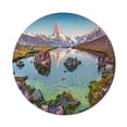thumbnail image 1 of Landscape Mouse Pad for Computers, Panoramic Colorful View of Stellisee Lake and Snow-clad Peaks in Switzerland, Round Non-Slip Thick Rubber Modern Gaming Mousepad, 8" Round, Multicolor, by Ambesonne, 1 of 2