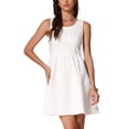 thumbnail image 4 of VESTIDO MINI FLUIDO SIN MANGAS CON LAZO EN LA ESPALDA PARA MUJERES INSPIRE CHIC VERANO XL BLANCO, 4 of 6