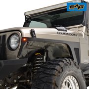 EAG Front Fender with LED Eagle Lights Armor 1 Pair Fit for 97-06 Wrangler TJ
