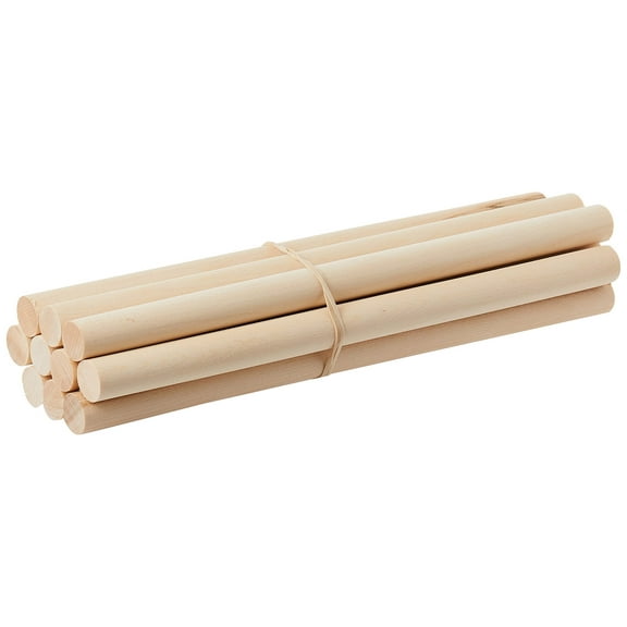 Hygloss Products, Inc 3/4-Inch x 12-Inch, 10-Pack Wooden Dowel Rods, 10 Count