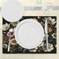 thumbnail image 3 of Ambesonne Boho Floral Place Mats Set of 4, Night Flowers Huddle, Standard Size, Olive Green Ivory Coral, 3 of 5