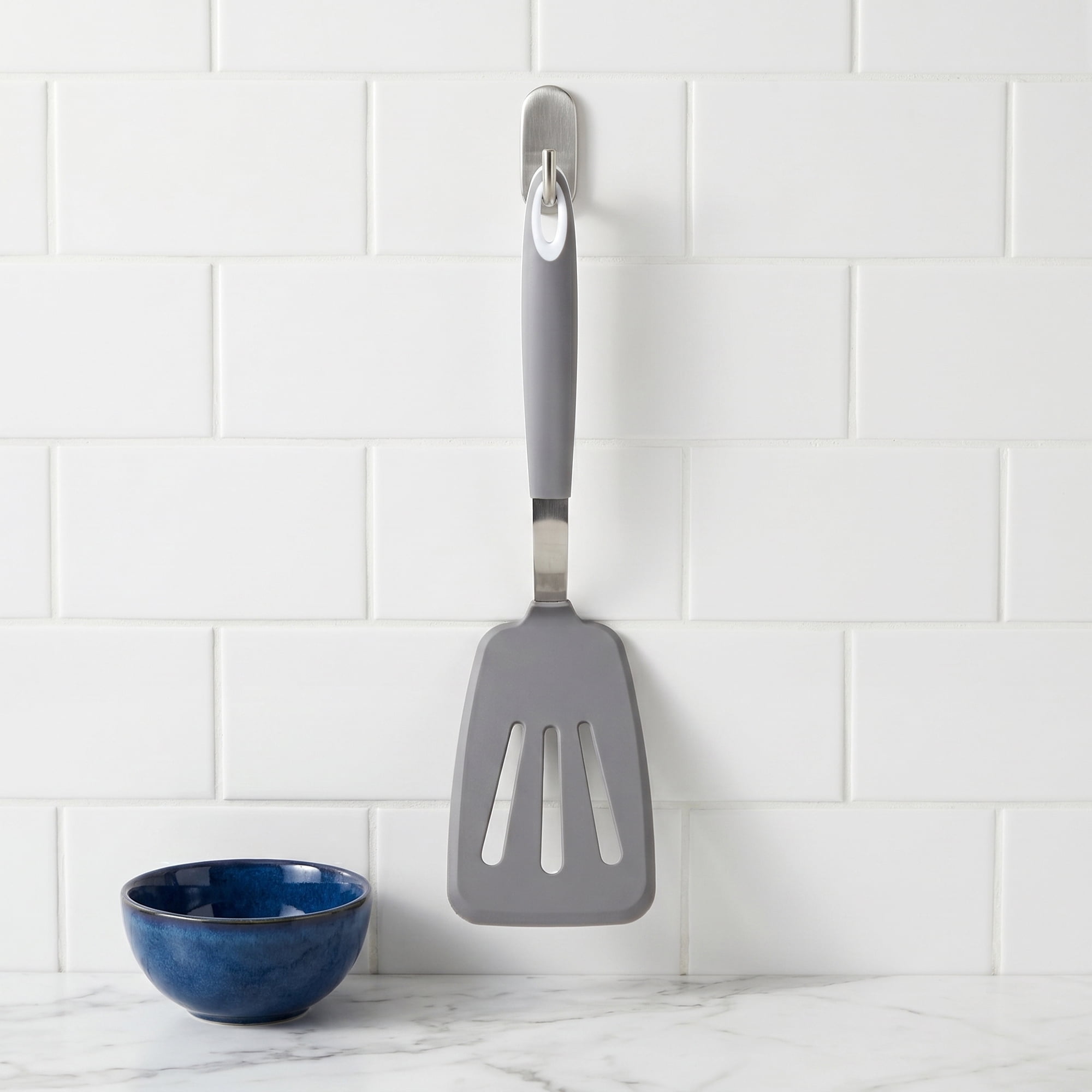 Unique Bargains Kitchen Utensils with Heat-Resistant Rubber Spatula Light Gray 12x3.1 inch