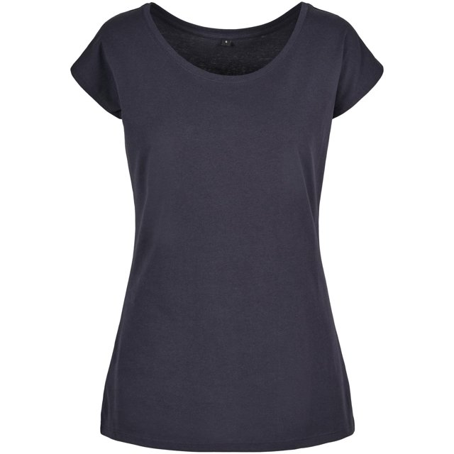 Build Your Brand T-Shirt à Col Grand pour Femmes