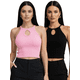 thumbnail image 1 of Set 2 Blusas Mujer Texturizada Casual Unitalla Blusa Crop Top para Mujer, 1 of 5