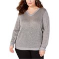 thumbnail image 1 of I.N.C Womens Metallic Pullover Sweater, Metallic, Plus Size, 3X, 1 of 1