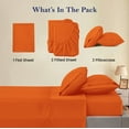 thumbnail image 4 of Split Bed Sheet Set 5 Pieces (1 Flat, 2 Fitted Sheet, 2 Pillow Covers) - 100% Egyptian Cotton - 700 Thread Count Deep Pocket up to 18" Mattress Size Split California King Color Orange Solid, 4 of 5