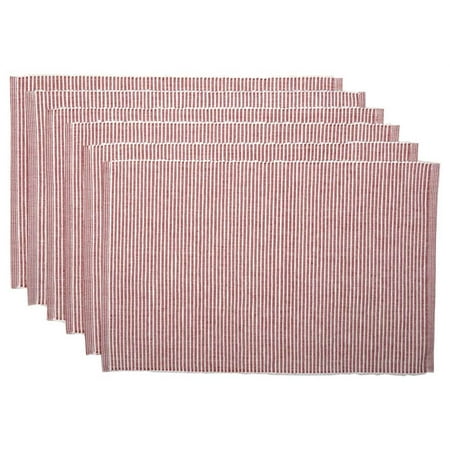 Ashton Rust Ribbed Placemat Set of 6 12x18