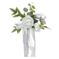 thumbnail image 2 of Aisle Back Flower, Artificial Rose Flower Aisle Pew Floral for Wedding Banquet Decorion White, 2 of 8