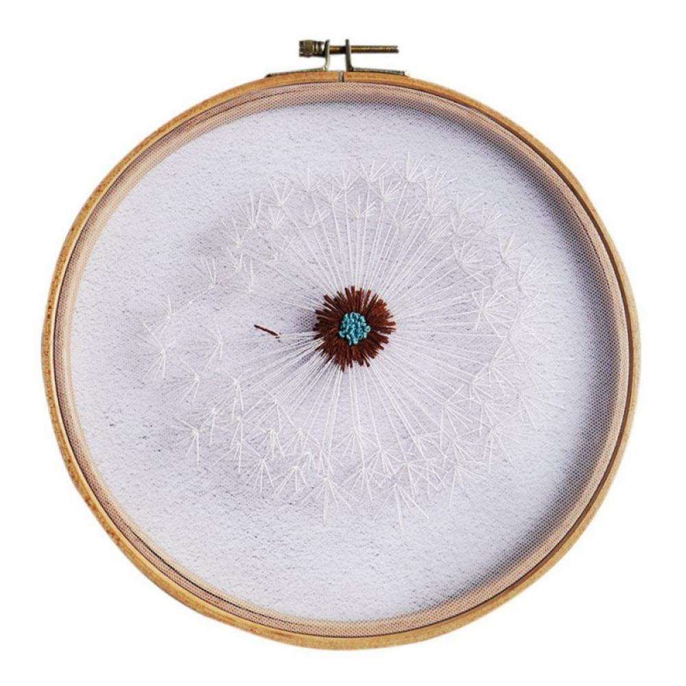 Marinavida Embroidery Kit for Beginners Cross Stitch Kits Adults, Transparent with Floral Plant Pattern Sets Embriodery Starter, Size: 24*24*1cm