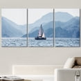 thumbnail image 2 of wall26 Canvas Print Wall Art Set Blue Forest Mountain Horizon with Sailboat Nature Wilderness Photography Realism Rustic Scenic Colorful Travel for Living Room, Bedroom, Office - 16"x24"x3, 2 of 5