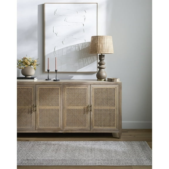 Livabliss x Our PNW Home Spokane Vintage Border Area Rug, 6'6" x 9', Cream/Tan