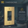 thumbnail image 6 of Rio Salto Forge Collection Metal Brushed Brass Gold Wall Outlet Cover or Light Switch Cover Rocker Switch Covers Decorator Plug Wall Plate Electric Outlet Covers - Midsize 1 Gang 5-Pack, 6 of 8