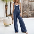 thumbnail image 3 of Patlollav Womens Jumpsuits Wide Leg Casual Summer Outfits Rompers Jumpers Sleeveless Straps with Pockets, 3 of 6