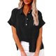 thumbnail image 2 of Conjuntos de maestra/o,Camiseta de cuello en V para mujer, blusa holgada de manga larga, mezcla de algodón y lino, ropa informal de diario, sopatenor, 2 of 8
