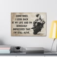 thumbnail image 3 of Vintage Motorcycle Canvas Art – 'Sometimes I Look Back At My Life I'm Still Alive' Biker Poster Wall Art | Ride Canvas for Motorcycle Lovers, 3 of 5