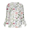 thumbnail image 4 of Fiudx Ofertas Del Día Casual Mujer Cuello Redondo Cuello Verano Sexy Estampado Degradado Regular Mujer Manga 3/4, 4 of 5