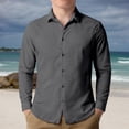 thumbnail image 1 of Kids Linen Button Down Shirts, Solid Long Sleeve Casual Tops for Spring & Summer, 3-14Y, 1 of 4