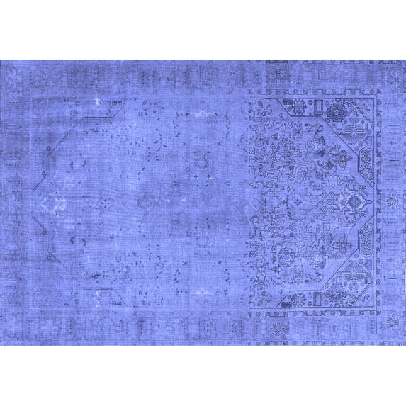 Ahgly Company Machine Washable Indoor Rectangle Persian Blue Traditional Area Rugs, 2' x 4'
