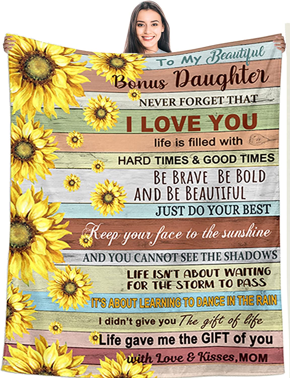 GDAKE Bonus Daughter Gifts from Mom, Mothers Day Blanket Gifts for
