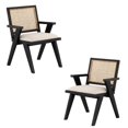 thumbnail image 1 of Eivor Modern Arm Chair made of Natural Rattan and wood, 1 of 5