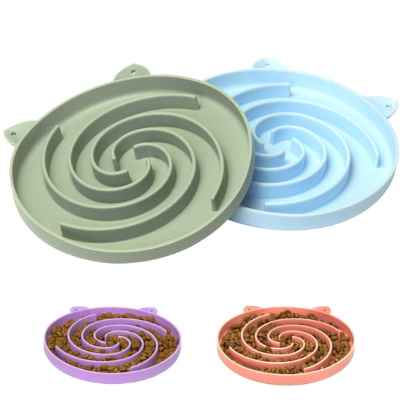 Slow Feeder Cat Bowl, Easy to Clean Silicone Bowl, Ideal for Dry and Wet Food