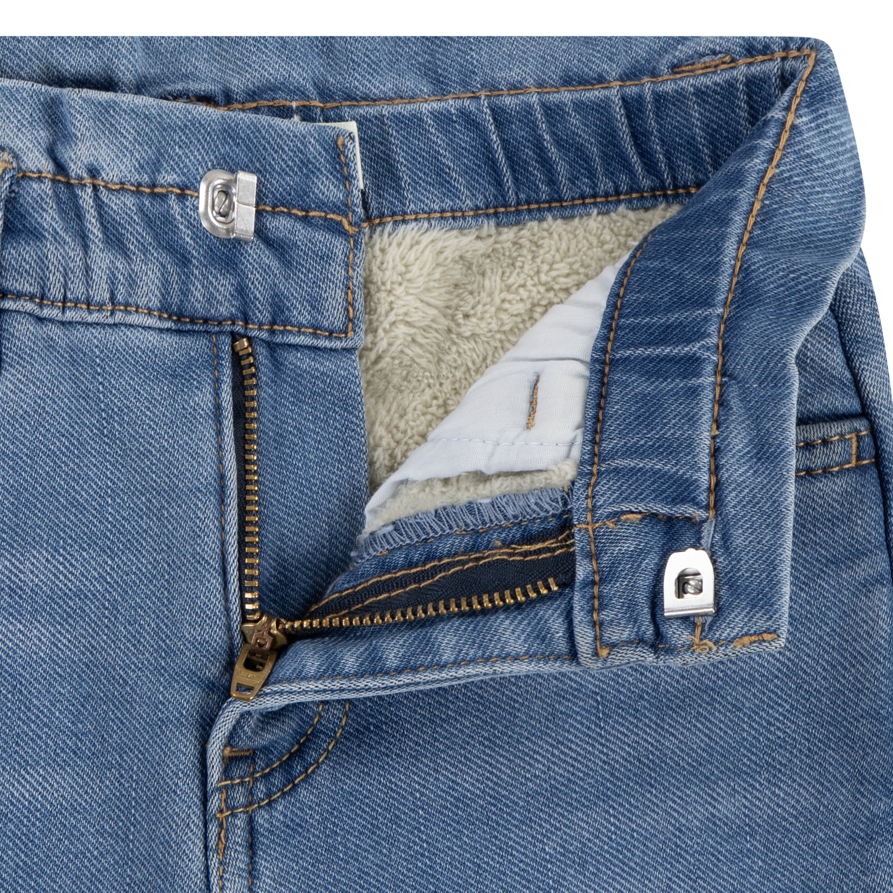Levi's Girls Toddler Fleece Bonded Paperbag Jean, Sizes 2T-4T