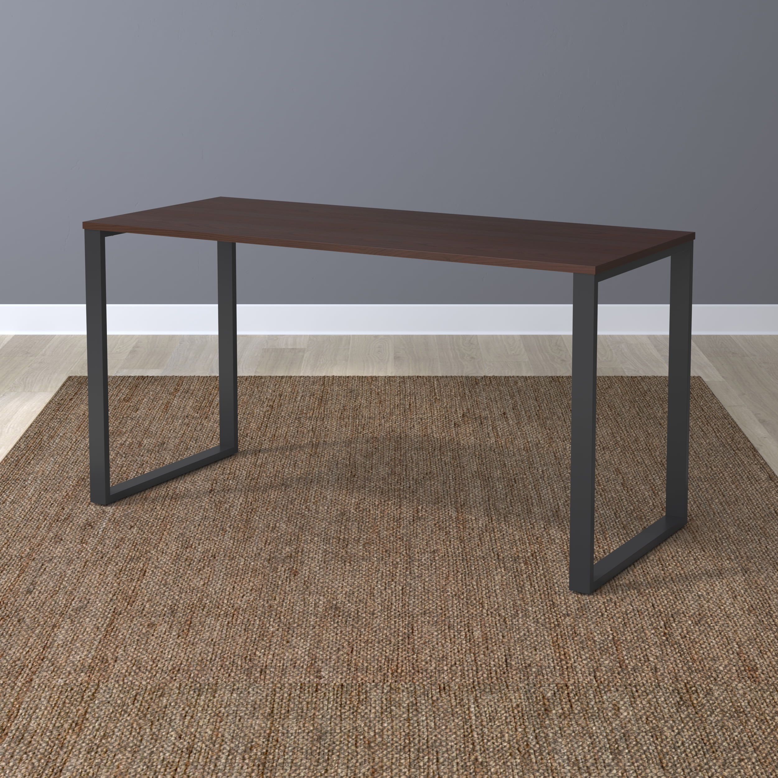 HON Basyx 55” Commercial-Grade Executive Desk, in Charcoal/Walnut (BSX55MOLCMW)