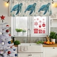 thumbnail image 5 of Teal Sea Turtle Coastal Curtain Valances for Windows, Kitchen Valance Window Treatments Panel 2 Pack, Vintage Summer Beach Nautical Rod Pocket Short Curtains for Bathroom Bedroom 42 x 12 Inch, 5 of 8