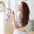 thumbnail image 6 of 40 oz Tumbler With Handle Stainless Steel Insulated Tumbler With Lid for Car Cup Holder Pink Butterfly Knot and Flowers, 6 of 9