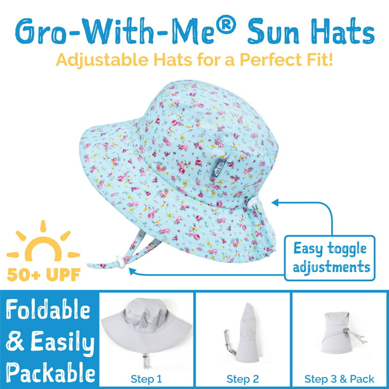 Jan & Jul Newborn Sun-Hat Baby Boy Adjustable Strap, Cotton (S: 0-6 months,  Grey)