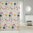 thumbnail image 2 of Music Shower Curtain,Pink Cowgirl Bathroom Curtain Teens Woman Room Decor,Cowboy Hat Boots Guitar Pattern Waterproof Curtain Fashion Modern Beauty Bath Curtain,12 Hooks,72"Wx84"L, 2 of 5