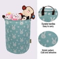 thumbnail image 2 of Laundry Basket with Strong Handles - Waterproof Dirty Clothes Laundry Basket, Collapsible & Convenient Home Organizer Containers for Kids Toys, Baby Clothing ( Blue Rabbit ), 2 of 7