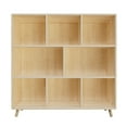 thumbnail image 5 of Solid Pine Wood 8-Compartment Storage Cabinet, 44" Tall Fixed Shelf Organizer with 2 Large & 6 Medium Sections, Modern Wooden Bookcase for Books, Toys, Décor, Living Room & Office, 5 of 8