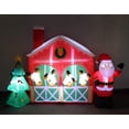 thumbnail image 4 of 9 Foot Long Christmas Inflatable Santa Claus Reindeer in Stable with Christmas Tree Cute Lights Lighted Blowup Party Decoration for Outdoor Indoor Home Garden Family Prop Yard, 4 of 4