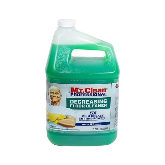 Mr. Clean Professional Degreasing Floor Cleaner, 1 Gallon (128 fl oz) – 5X Oil & Grease Cutting Commercial Floor Cleaner