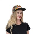 thumbnail image 6 of Zufioo Retro Floral Butterfly Print Flat Brim Baseball Cap, Sun Protection, Sweat Absorption, Adjustable Sports Cap, Suitable for Men and Women in All Seasons, 6 of 7