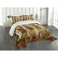 thumbnail image 3 of Ambesonne Fall Quilted Bedspread Set 3 Pcs, White Birch Trees Serenity, Queen Size, Multicolor, 3 of 5