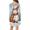 thumbnail image 3 of Robe Décontractée Automne et Hiver pour Femmes, Mode Imprimée de Noël, Col Rond, Manches Longues, Chemise d'Été, Robe Décontractée, Dos Nu, Combinaison avec Poches et Shorts, 3 of 4